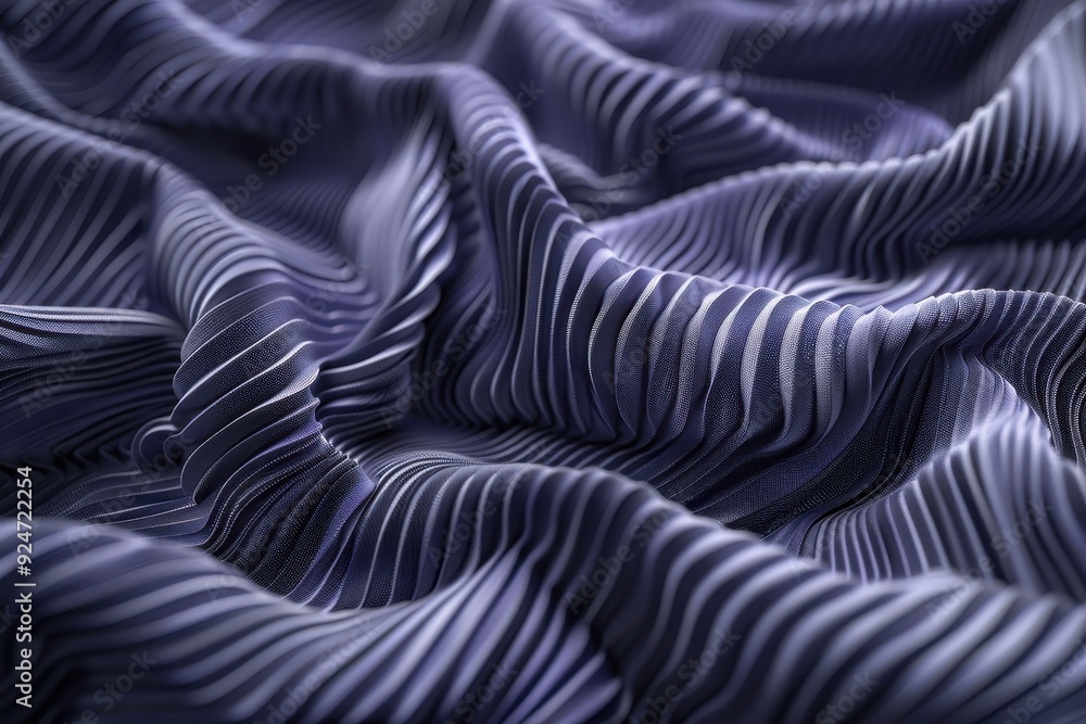 Poster a piece of fabric with a pattern of waves and swirls