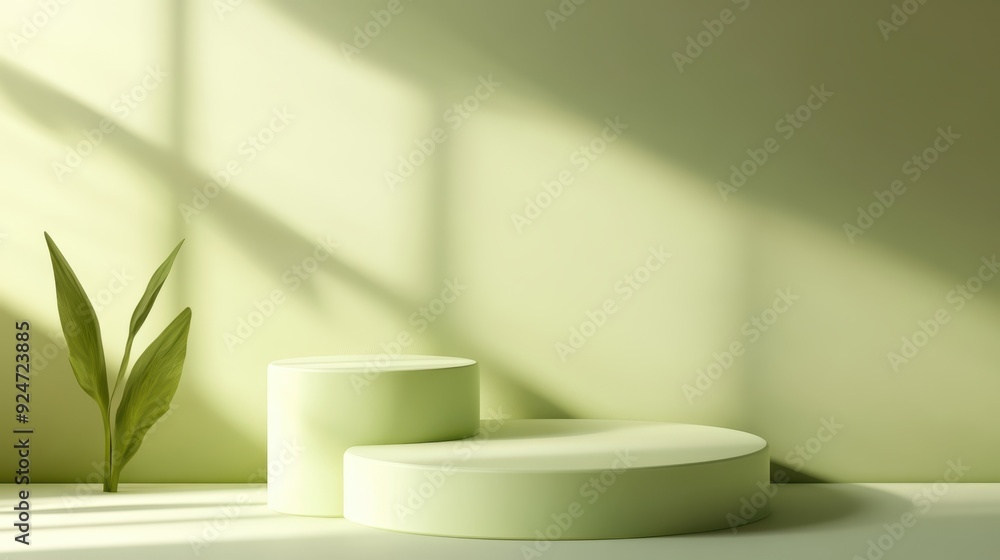 Poster clean lime 3d podium with matte finish and soft ambient light on neutral background