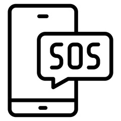 SOS phone icon. SOS phone receiver. Vector icon.