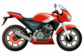 Red Motorcycle with Black and Gray Details