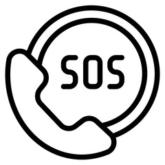 SOS phone icon. SOS phone receiver. Vector icon.