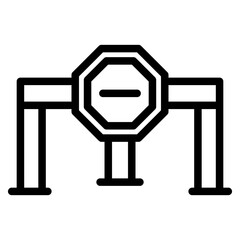 Stop traffic road barrier icon