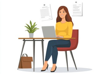 Job Interview With Employment Consultant Woman, Generative AI