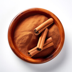 cinnamon powder in bowl with cinnamon
