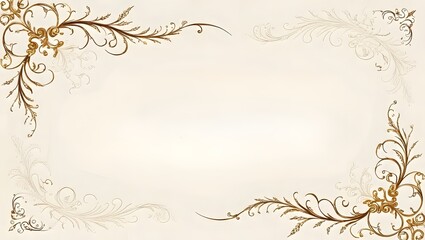 Ornate frame featuring a floral design set against a soft beige background. GENERATIVE AI
