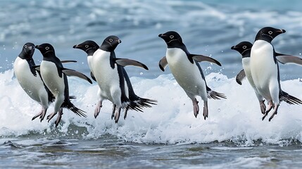 Obraz premium group of penguins, adelie penguin 