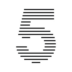 Number 5 with Abstract Line Pattern