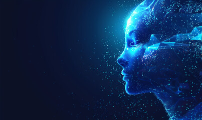 Obraz premium head with blue background