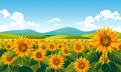 Obraz premium field of sunflowers