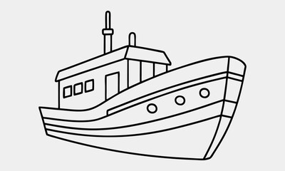 Obraz premium Ship line art design 
