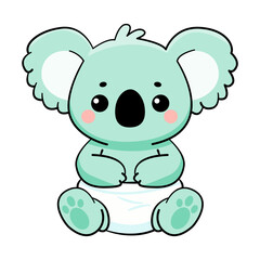 Adorable Baby Koala in Diaper