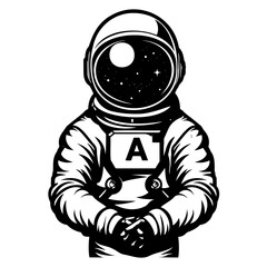 Astronaut in Space with Stars Illustration