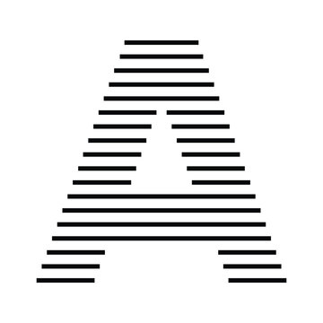 Letter A logo with abstract geometric horizontal parallel lines