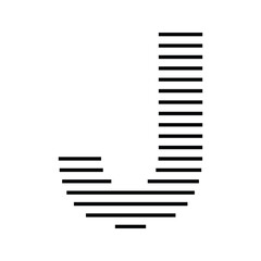 Letter J Logo with Abstract Line Pattern