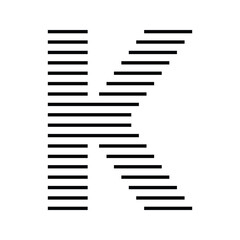 Letter K Logo with Abstract Line Pattern