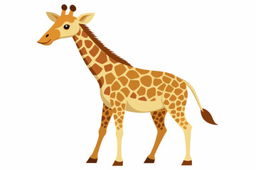 Fototapeta premium Cartoon Illustration of a Standing Giraffe