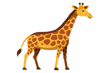 Obraz premium Cartoon Giraffe with Brown Spots and a Long Neck