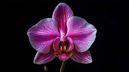Obraz premium pink orchid isolated on black