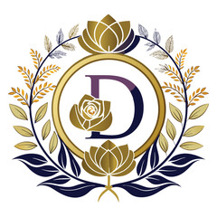 Obraz premium different d luxury logo flower monogram line l