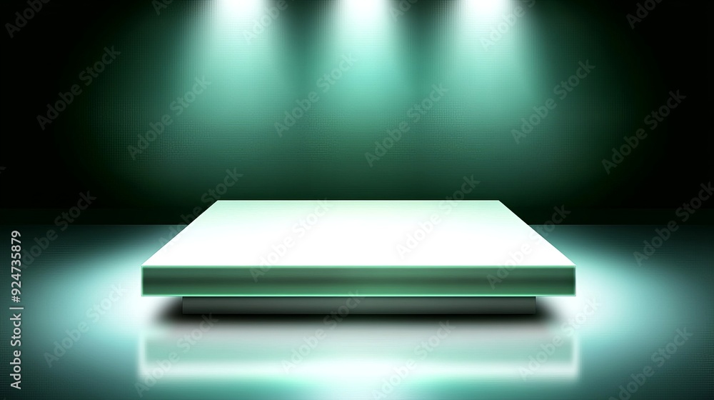 Aufkleber a minimalist stage illuminated by soft lights, creating a dramatic effect for presentations or perfo
