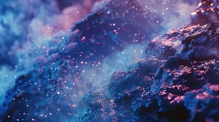 Obraz premium Abstract Close-up of a Blue and Purple Rock Surface with Sparkling Lights