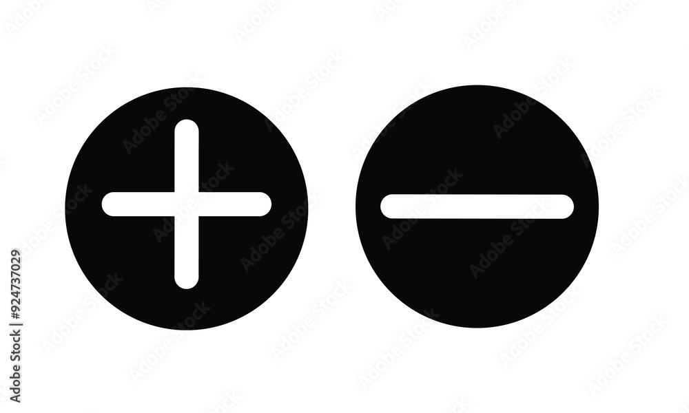 Poster plus and minus icon vector for web and mobile app. plus and minus sign and symbol. add plus and subt