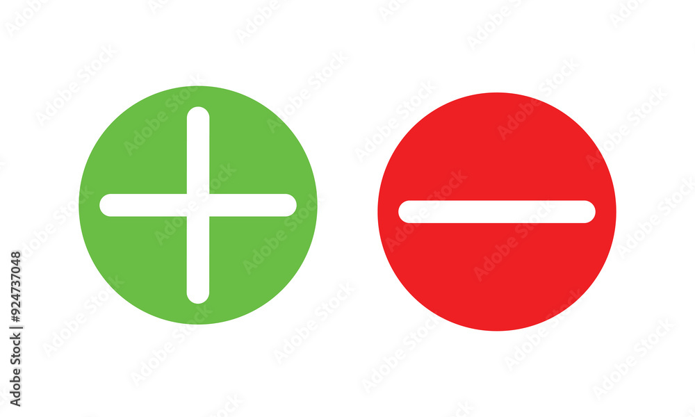 Poster plus and minus icon vector for web and mobile app. plus and minus sign and symbol. add plus and subt
