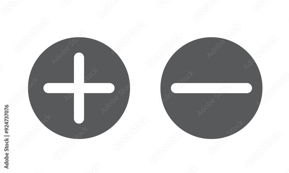 Poster plus and minus icon vector for web and mobile app. plus and minus sign and symbol. add plus and subt