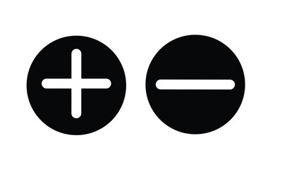 Fototapeta premium Plus and minus icon vector for web and mobile app. plus and minus sign and symbol. add plus and subtract flat icons.