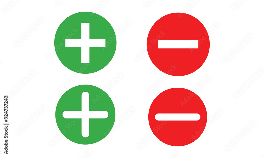 Poster plus and minus icon vector for web and mobile app. plus and minus sign and symbol. add plus and subt