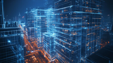 High-Tech AI-Enhanced Smart Building with Integrated Energy Efficiency and Advanced Security Systems for Modern Urban Living