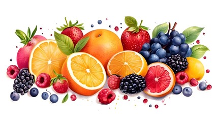 Illustration of fruit mix