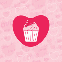 Cupcake with ring line icon