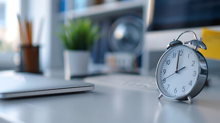 Digital calendar display on a work desk.