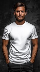 Fototapeta premium White t-shirt mockup | Mockup
