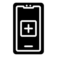 Mobile Healthcare icon in glyph style