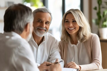 Successful Consultant Providing Financial Advice to Happy Couple, Generative AI