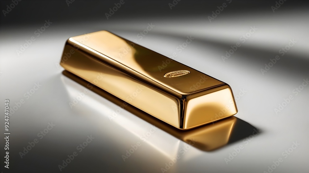 Wall mural isolated gold bar, gold ingot, commodity, precious metals, natural resource.