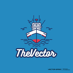 Sailing ship, vector, logo, character, cartoon, illustration, eps10