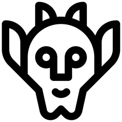 Demon. Editable stroke vector icon. 