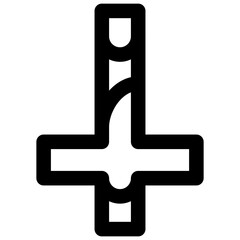 Inverted cross. Editable stroke vector icon. 