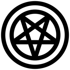 Fototapeta premium Pentagram. Editable stroke vector icon. 