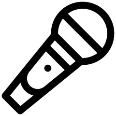 Microphone. Editable stroke vector icon. 