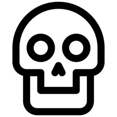 Skull. Editable stroke vector icon. 