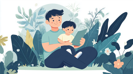 lat llustration of father's day 