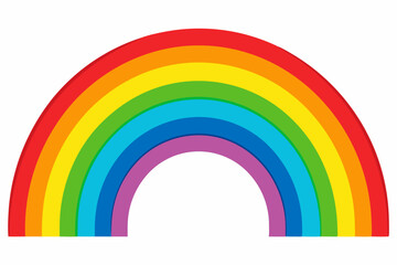 Obraz premium Multicolored Rainbow Arc on White Background