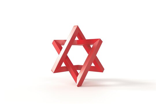 recommend clip art: Red 3D Star of David hanukkah on white background