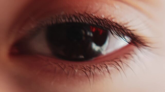 Blurred image of a child's brown eye, concept of bad sight