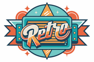 Obraz premium Retro Style Text with Geometric Design Elements