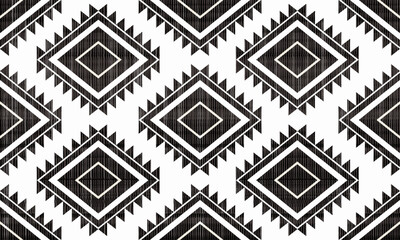 Navajo tribal seamless pattern. Native American ornament. Ethnic South Western decor style. Boho geometric ornament. Vector seamless pattern. Mexican blanket, rug. Woven carpet illustration